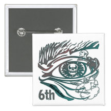 Warrior Skull 6th Birthday Gifts Pins