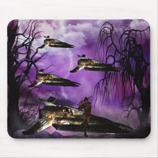 Warrior Space Ship Mousepad