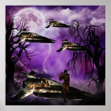 Warrior Space Ship Poster
