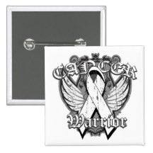 Warrior Vintage Wings - Lung Cancer Button