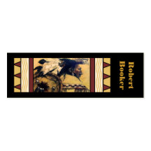 Warrior with Headdress and Shield Bookmarks Business Cards