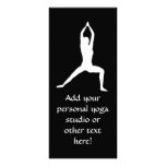 Warrior Yoga Pose Silhouette Black and White rack cards