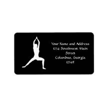 Warrior Yoga Pose Silhouette Personalized Address Labels