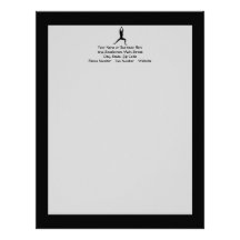 Warrior Yoga Pose Silhouette Letterhead Design