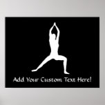 Warrior Yoga Pose Silhouette posters