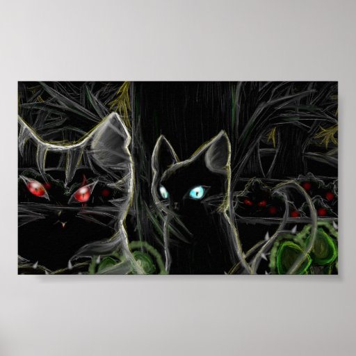 Warriors Hawfrost and Tigerstar- The dark forest Posters