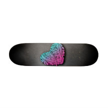 Warrpaed Pink and Blue Heart Custom Skateboard