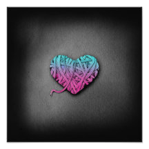 Warrpaed Pink and Blue Heart Photo