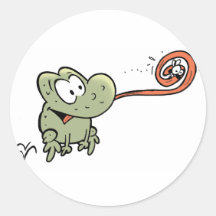 Wart The Frog Dinner Time Round Sticker