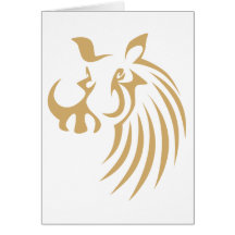 Warthog in Swish Drawing Style Greeting Cards