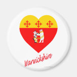 Warwickshire Flag Heart with Name Magnet