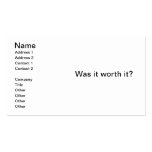 Was it worth it? business cards