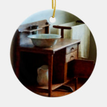 Wash Basin and Towel Christmas Ornaments