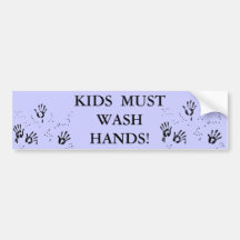 Wash Hands Bathroom Sticker Bumper Sticker
