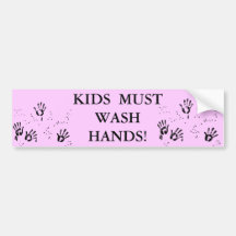 Wash Hands Bathroom Sticker Bumper Sticker