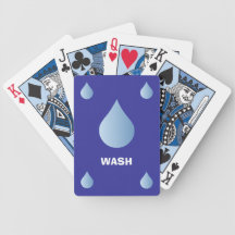 WASH Hands Blue Raindrop Clean Water Playing Cards