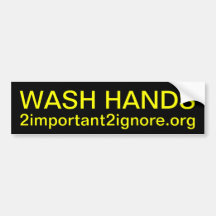 WASH HANDS bumper sticker