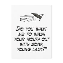 Wash your mouth out with soap post card