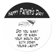 Wash your mouth out with soap round sticker