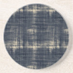 Washed Out Dark Blue Fabric Beverage Coasters