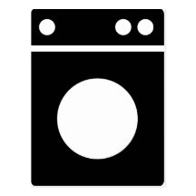 washing machine icon postcard