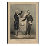Washington and Lincoln Postcard