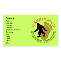 Washington Bigfoot Tracker Business Card Templates