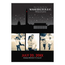 Washington D.C. Wedding Save-the-date Custom Invites