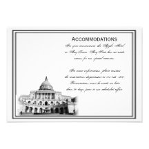 Washington DC Destination Wedding Accomodations Custom Invitation