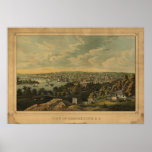 Washington DC Georgetown Antique Panoramic Map Print