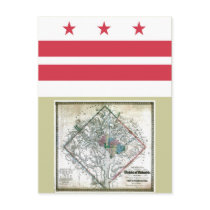 Washington DC  Map and Flag Postcards
