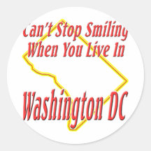 Washington DC - Smiling Round Stickers