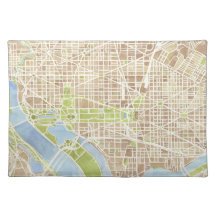 Washington DC watercolor map placemat