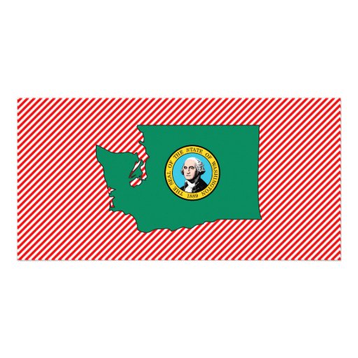 Washington Flag Map Custom Photo Card