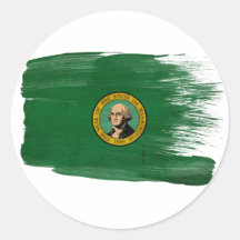 Washington Flag Round Stickers