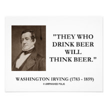 Washington Irving Drink Beer Think Beer Quote Invite