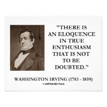 Washington Irving Eloquence In True Enthusiasm Personalized Announcement