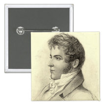 Washington Irving Portrait Button