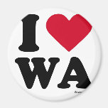 WASHINGTON - "J'AIME WA" "QUE J'AIME WASHINGTON " AIMANTS POUR RÉFRIGÉRATEUR