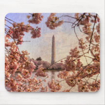 Washington Monument and Cherry Blossoms Mousepad