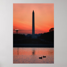Washington Monument and Reflection Pool at Dawn Print
