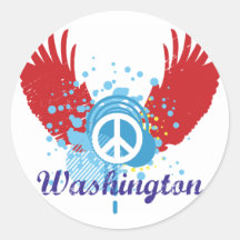 Washington Peace Sign Stickers