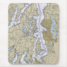 Washington Puget Sound Seattle Chart Mouse Pad