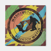 Washington Squatch Watch Refrigerator Magnet