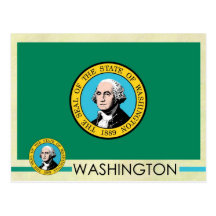 Washington State Flag and Seal Post Card