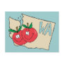 Washington State WA Cartoon Map with Apple Art Postcard