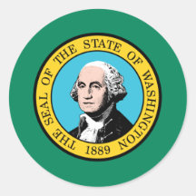 Washington, United States flag Round Sticker