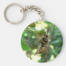 Wasp On Flower Key Chains