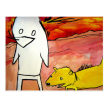 watch it!! dog bite! postcard