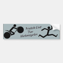 Watch Out For Motorcycles - Pastel Blue Bumper Sticker
